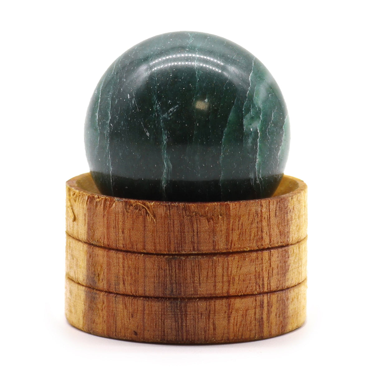 Gemstone Sphere 40mm - Indian Jade with Stand