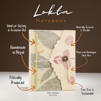 Med Lokta Bougainvillea Notebook Lrg (15x12cm) - 45 leafs
