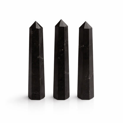 Gemstone Six Face Obelisk Point approx 11cm - Black Tourmaline