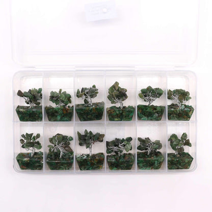Mini Gemstone Trees On Orgonite Base - Green Aventurine (15 stones)