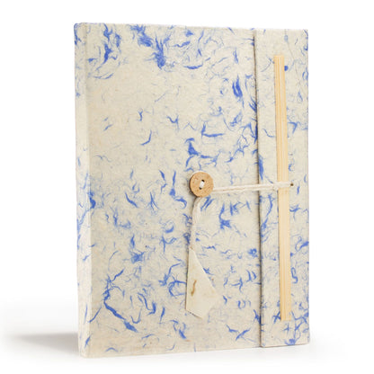 Lrg Lokta Mixed Blue Cotton Notebook (21x15cm) - 45 leafs - inc bookmark