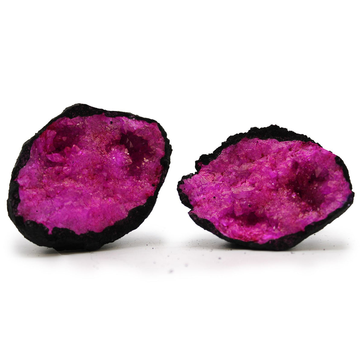 Coloured Calsite Geodes - Black Rock - Dark Red