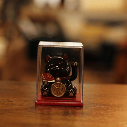 Mini Solar Powered Money Cat in Box - Black