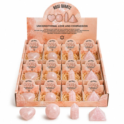 Four Gemstone Shapes - Rose Quartz
